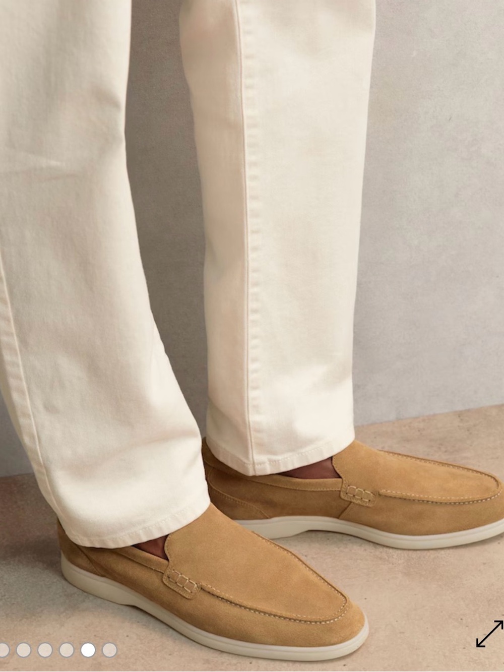 Reiss KASON-SLIP ON SUEDE LOAFE STONE Men’s Size 12 New